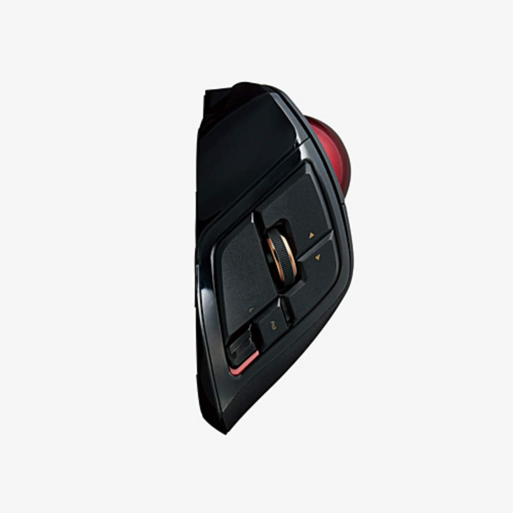 ELECOM DEFT PRO Trackball Mouse, Wired/Wireless/Bluetooth, Ergonomic, 8-Button, Optical Sensor, Black/Red, Model M-DPT1MRBK