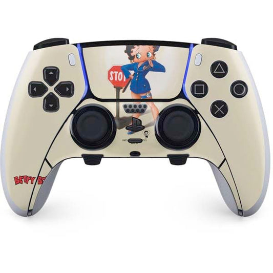 Skinit Decal Gaming Skin Compatible with PS5 DualSense Edge Pro Controller - Officially Licensed Betty Boop The Police Officer Design