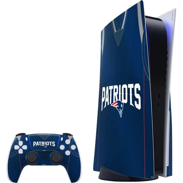 Skinit Decal Gaming Skin Compatible with PS5 Bundle - Officially Licensed NFL New England Patriots Team Jersey Design
