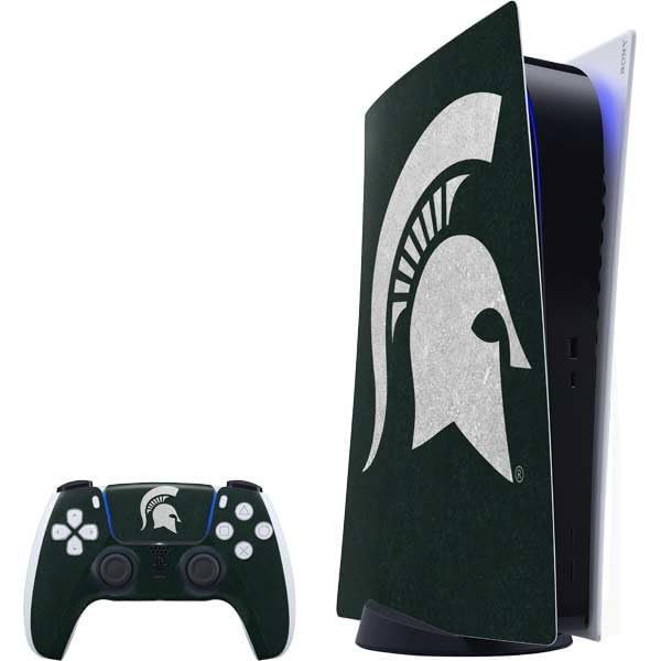 Skinit Decal Gaming Skin Compatible with PS5 Bundle - Officially Licensed Michigan State University Spartans Logo Design