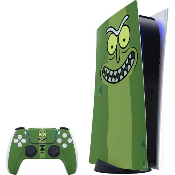 Skinit Decal Gaming Skin Compatible with PS5 Bundle - Officially Licensed Adult Swim Rick and Morty Pickle Rick Design