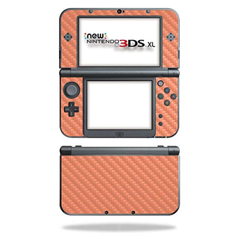 MightySkins Carbon Fiber Skin for Nintendo New 3DS XL (2015) - Peach | Protective  Durable Textured Carbon Fiber Finish | Easy to Apply  Remove  and Change Styles | Made in The USA