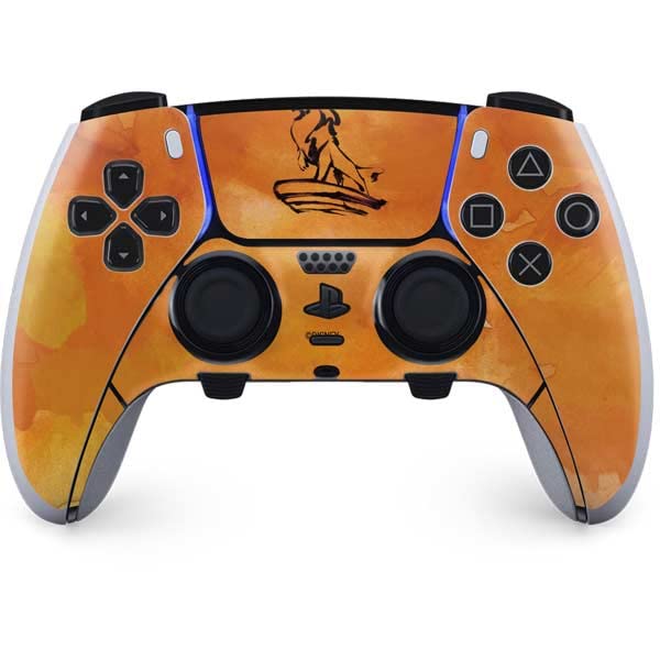 Skinit Decal Gaming Skin Compatible with PS5 DualSense Edge Pro Controller - Officially Licensed Disney The Lion King Mufasa Water Color Art Design