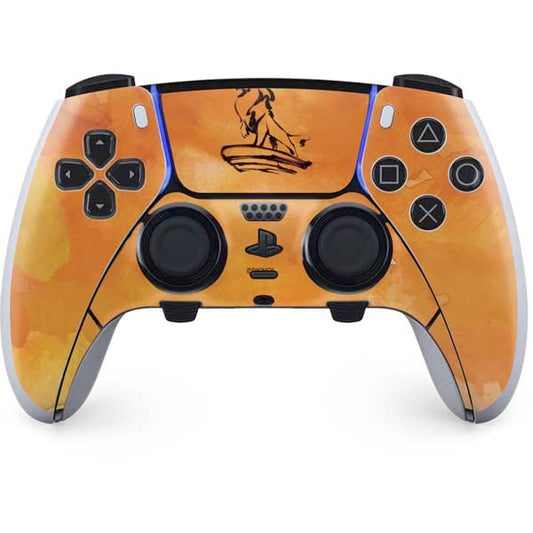 Skinit Decal Gaming Skin Compatible with PS5 DualSense Edge Pro Controller - Officially Licensed Disney The Lion King Mufasa Water Color Art Design