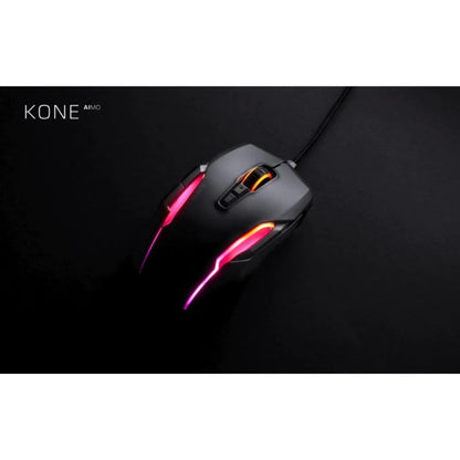 ROCCAT Kone AIMO Remastered Gaming Mouse - Optical, RGB, 23 Keys, 16,000 DPI, Ergonomic, Black