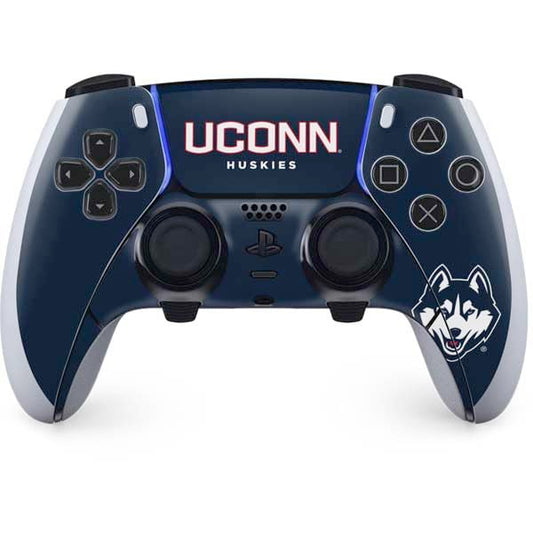 Skinit Decal Gaming Skin Compatible with PS5 DualSense Edge Pro Controller - Officially Licensed University of Connecticut Huskies UConn Design