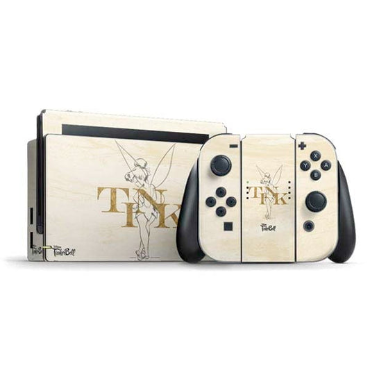 Skinit Decal Gaming Skin Compatible with Nintendo Switch Bundle - Officially Licensed Disney Tinker Bell Tink Magic Pencil Art Design