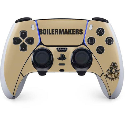 Skinit Decal Gaming Skin Compatible with PS5 DualSense Edge Pro Controller - Officially Licensed Purdue Gold Signature Logo Design