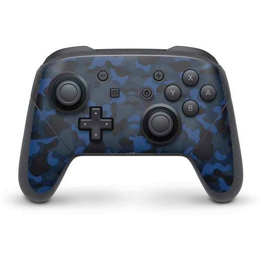 Skinit Decal Gaming Skin Compatible with Nintendo Switch Pro Controller - Blue Street Camo Design