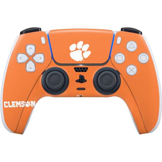 Skinit Decal Gaming Skin Compatible with PS5 Controller - Officially Licensed Clemson University Tiger Print Design