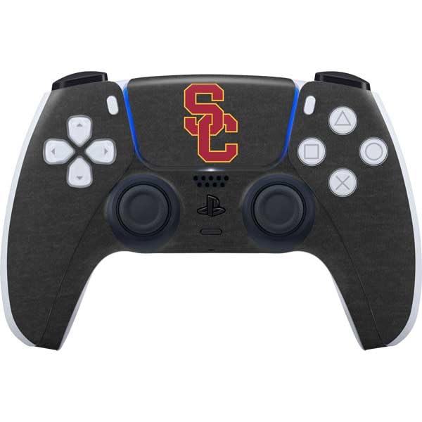 Skinit Decal Gaming Skin Compatible with PS5 Controller - Officially Licensed University of Southern California USC Dark Grey Logo Design