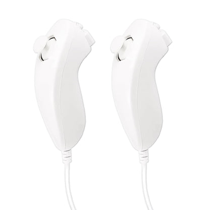 JINHEZO Nunchuck Controller Joystick Gamepad Replacement for Wii & Wii U - 2 Pack, White