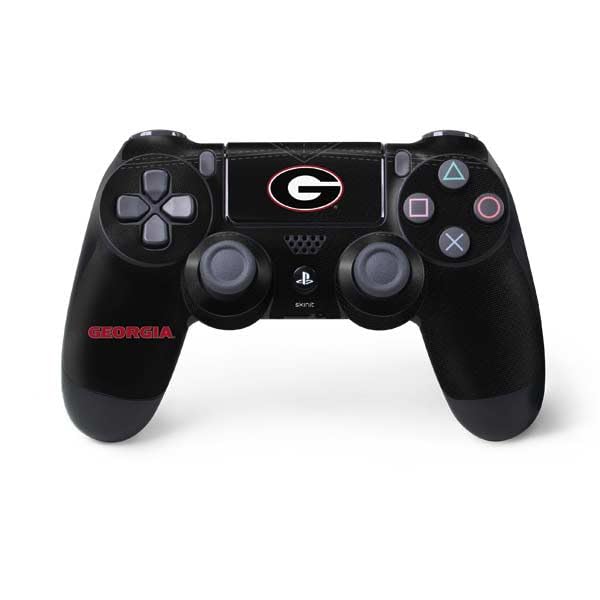 Skinit Decal Gaming Skin Compatible with PS4 Controller - Officially Licensed University of Georgia Black Jersey Design