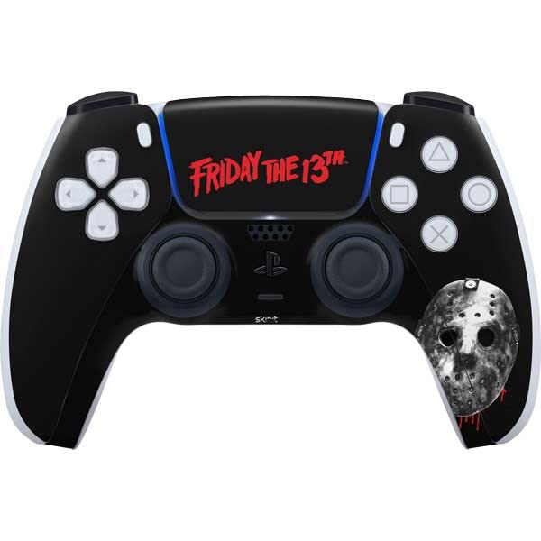 Skinit Decal Gaming Skin Compatible with PS5 Controller - Officially Licensed Warner Bros Friday The 13th Jason Voorhees Dripping Mask Design