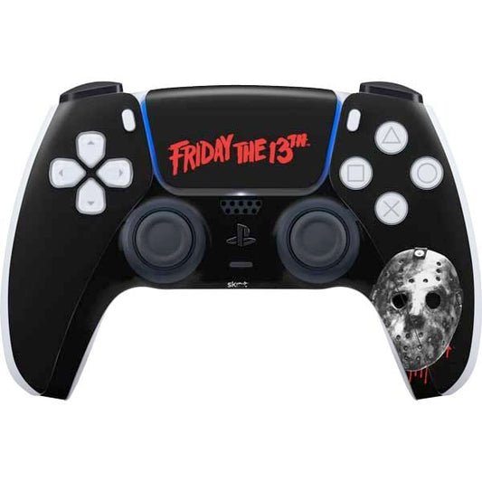 Skinit Decal Gaming Skin Compatible with PS5 Controller - Officially Licensed Warner Bros Friday The 13th Jason Voorhees Dripping Mask Design
