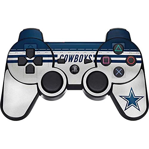 Skinit Decal Gaming Skin compatible with PS3 Dual Shock wireless controller - Officially Licensed NFL Dallas Cowboys White Striped Design