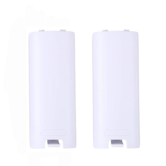 Trenro Wii Remote Controller Battery Cover Replacement - 2 Pack, White, Compatible with Nintendo Wii U, Durable ABS Material