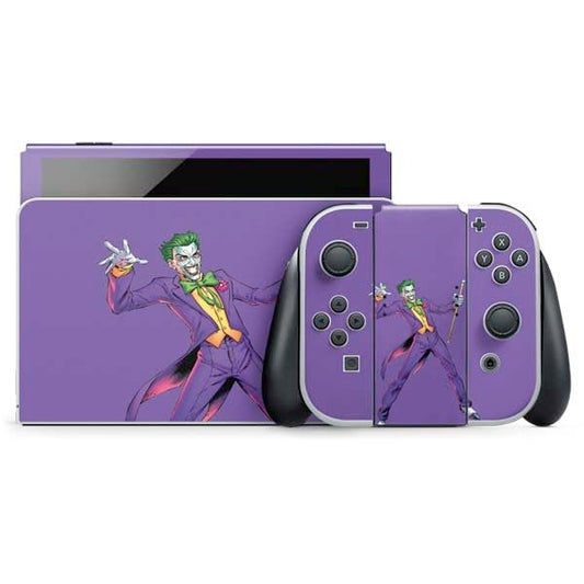 Skinit Decal Gaming Skin Compatible with Nintendo Switch OLED (2021) - Officially Licensed DC Comics The Joker Surprise - The Joker Design
