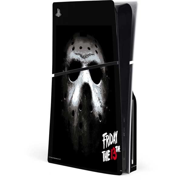Skinit Decal Gaming Skin Compatible with PS5 Slim Disk Console - Officially Licensed Warner Bros Friday The 13th Jason Voorhees Design