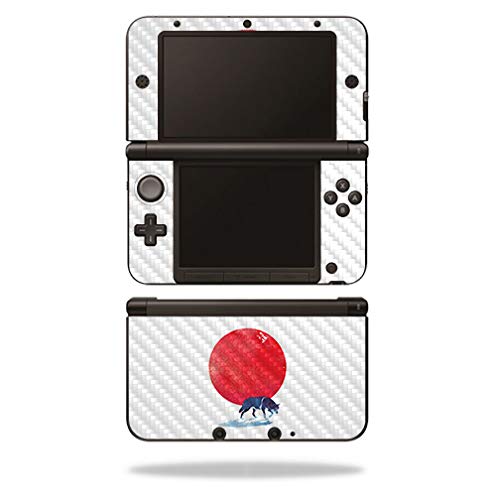 MightySkins Carbon Fiber Skin for Nintendo 3DS XL Original (2012-2014) - Fear The Red | Protective  Durable Textured Carbon Fiber Finish | Easy to Apply  Remove  and Change Styles | Made in The USA