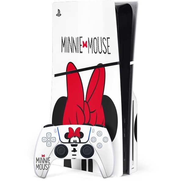 Skinit Decal Gaming Skin Compatible with PS5 Slim Disk Bundle - Officially Licensed Disney Minnie Mouse Design