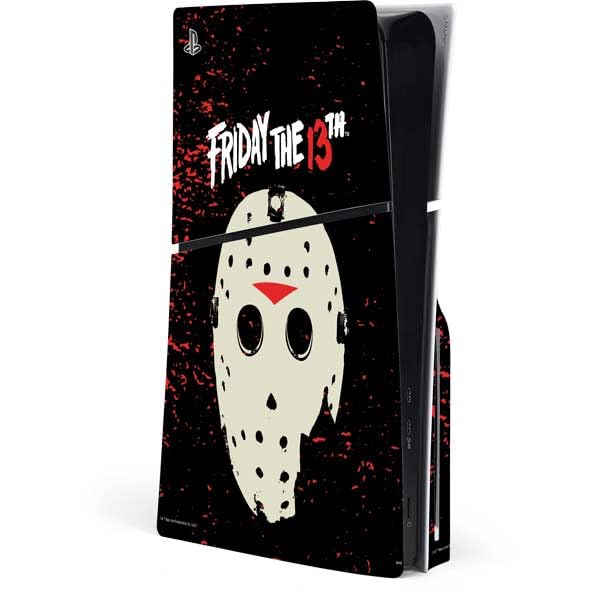 Skinit Decal Gaming Skin Compatible with PS5 Slim Disk Console - Officially Licensed Warner Bros Friday The 13th Friday The 13th Design