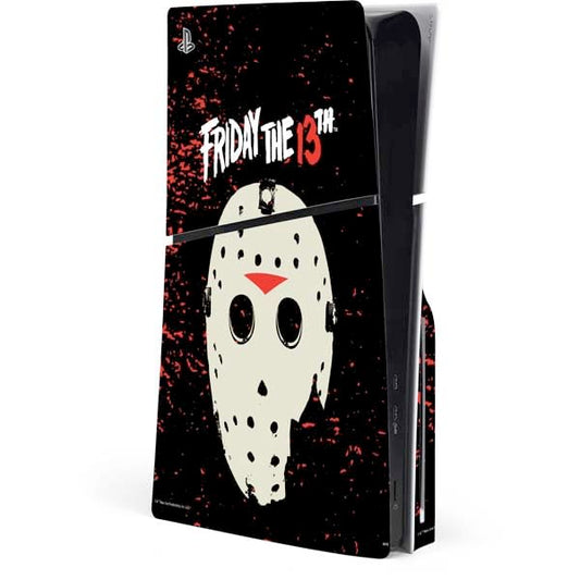 Skinit Decal Gaming Skin Compatible with PS5 Slim Disk Console - Officially Licensed Warner Bros Friday The 13th Friday The 13th Design