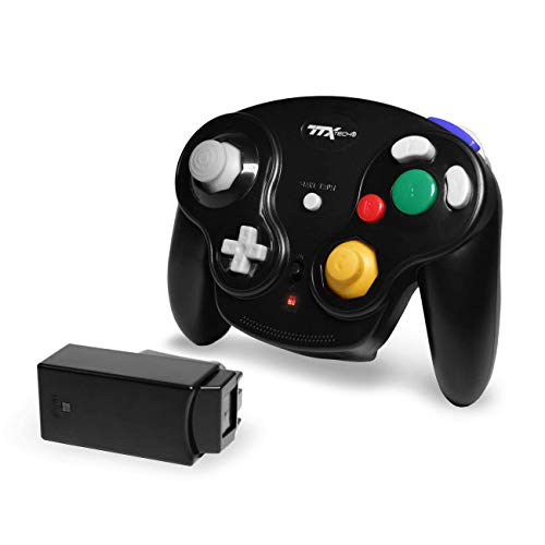 Retro-Bit TTX Gamecube Wavedash Wireless Controller - 2.4 GHz, Black, Compatible with Nintendo Gamecube & Wii, Model RET00167