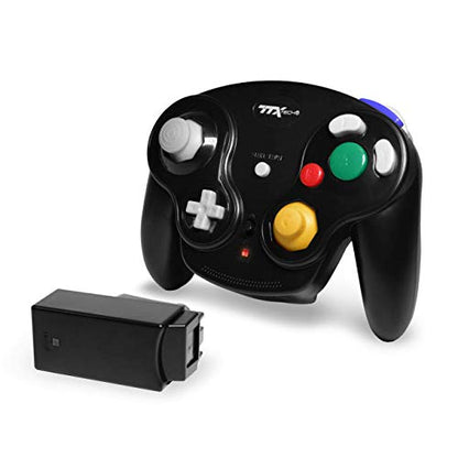 Retro-Bit TTX Gamecube Wavedash Wireless Controller - 2.4 GHz, Black, Compatible with Nintendo Gamecube & Wii, Model RET00167