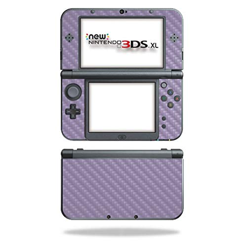 MightySkins Carbon Fiber Skin for Nintendo New 3DS XL (2015) - Lavender | Protective  Durable Textured Carbon Fiber Finish | Easy to Apply  Remove  and Change Styles | Made in The USA