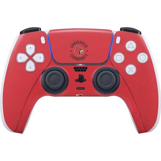 Skinit Decal Gaming Skin Compatible with PS5 Controller - Officially Licensed University of Louisville Cardinals Faded Design