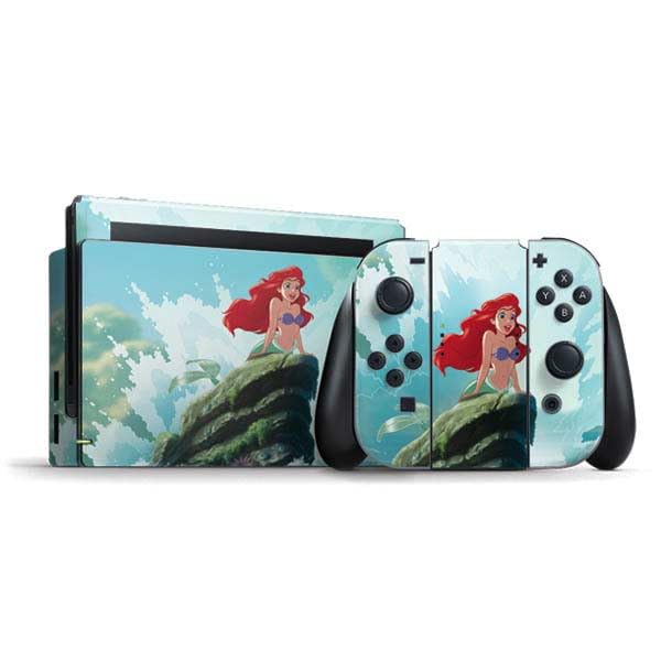 Skinit Decal Gaming Skin Compatible with Nintendo Switch Bundle - Officially Licensed Disney The Little Mermaid Ariel Part of Your World Design