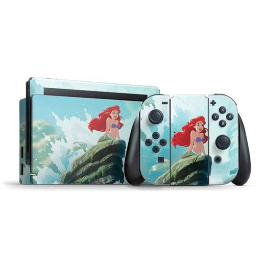 Skinit Decal Gaming Skin Compatible with Nintendo Switch Bundle - Officially Licensed Disney The Little Mermaid Ariel Part of Your World Design