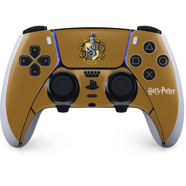 Skinit Decal Gaming Skin Compatible with PS5 DualSense Edge Pro Controller - Officially Licensed Wizarding World Harry Potter Hufflepuff House Crest Design