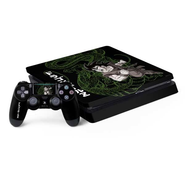 Skinit Decal Gaming Skin Compatible with PS4 Slim Bundle - Officially Licensed Dragon Ball Z Goku and Shenron Design