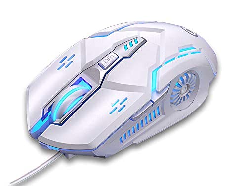 SMAIGE Wired Gaming Mouse - USB, Chroma RGB Backlit, 3200 DPI, Ergonomic Design, White