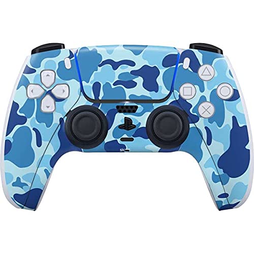 Skinit Decal Gaming Skin Compatible with PS5 Controller - Light Blue Street Camo Design