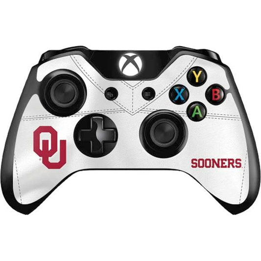 Skinit Decal Gaming Skin Compatible with Xbox One Controller - Officially Licensed University of Oklahoma White Jersey Design