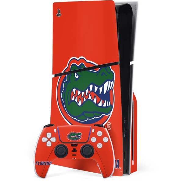 Skinit Decal Gaming Skin Compatible with PS5 Slim Disk Bundle - Officially Licensed University of Florida Gators Mascot Logo Design