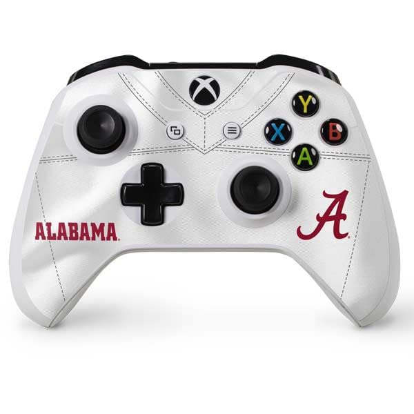 Skinit Decal Gaming Skin Compatible with Xbox One X Controller - Officially Licensed University of Alabama White Jersey Design