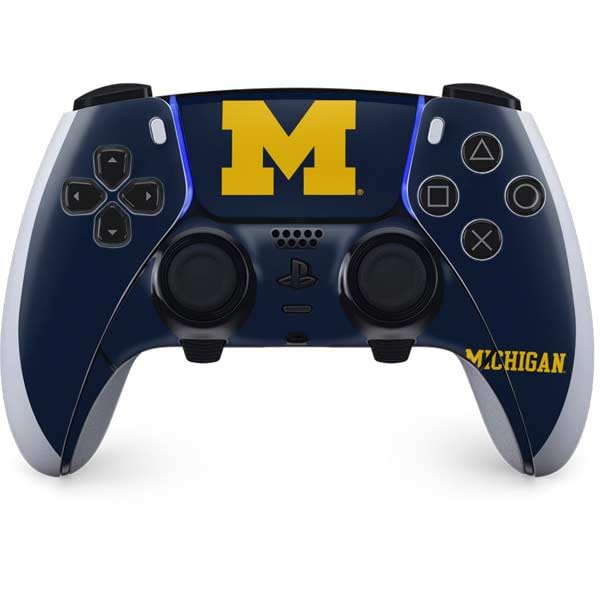 Skinit Decal Gaming Skin Compatible with PS5 DualSense Edge Pro Controller - Officially Licensed University of Michigan M Logo Design