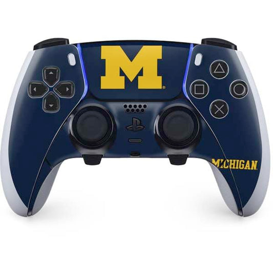 Skinit Decal Gaming Skin Compatible with PS5 DualSense Edge Pro Controller - Officially Licensed University of Michigan M Logo Design