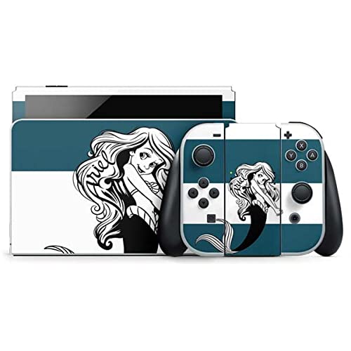 Skinit Decal Gaming Skin Compatible with Nintendo Switch OLED (2021) - Officially Licensed Disney The Little Mermaid Ariel Stripes Design