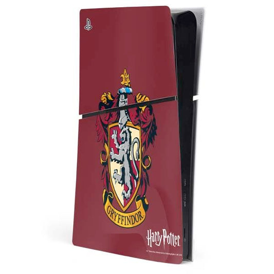 Skinit Decal Gaming Skin Compatible with PS5 Slim Digital Edition Console - Officially Licensed Wizarding World Harry Potter Gryffindor House Crest Design
