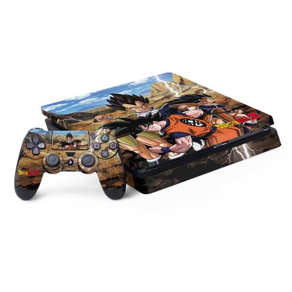 Skinit Decal Gaming Skin Compatible with PS4 Slim Bundle - Officially Licensed Dragon Ball Z Goku Versus Saiyans Design