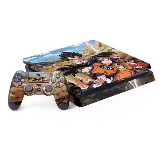 Skinit Decal Gaming Skin Compatible with PS4 Slim Bundle - Officially Licensed Dragon Ball Z Goku Versus Saiyans Design