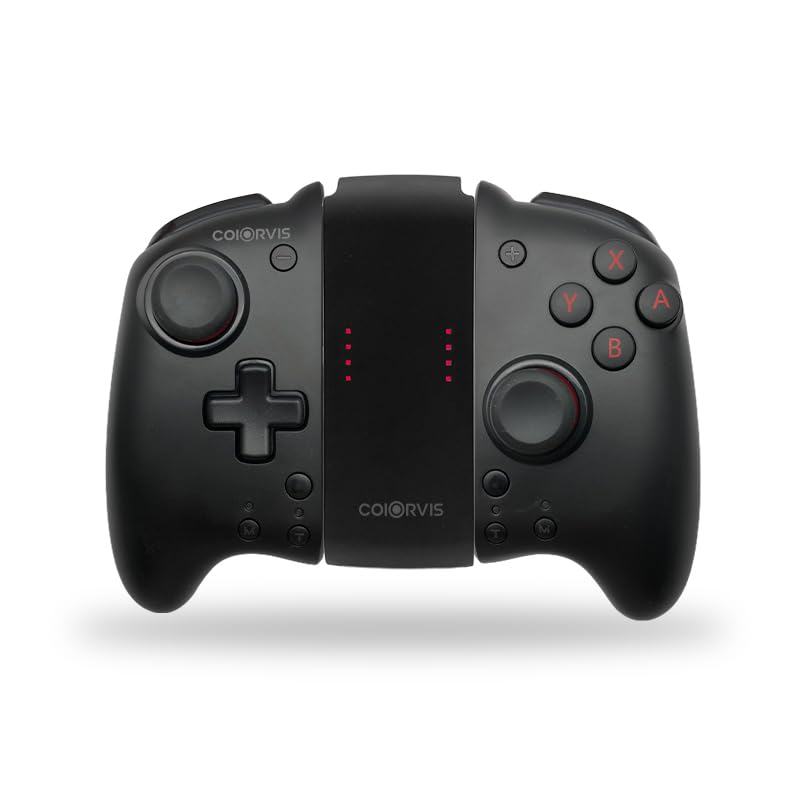 COIORVIS Wireless Joypad Controller for Switch & OLED, Black, Model 8801V01, 4 Mechanical Buttons, Six-axis Body Sensing