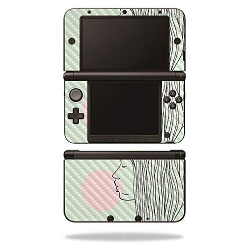 MightySkins Carbon Fiber Skin for Nintendo 3DS XL Original (2012-2014) - Pink Bubble Gum | Protective  Durable Textured Carbon Fiber Finish | Easy to Apply  Remove  and Change Styles | Made in The USA