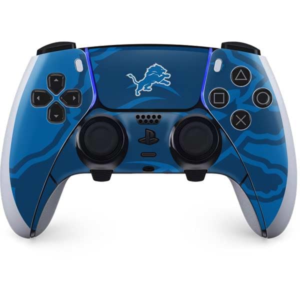 Skinit Decal Gaming Skin Compatible with PS5 DualSense Edge Pro Controller - Officially Licensed NFL Detroit Lions Double Vision Design