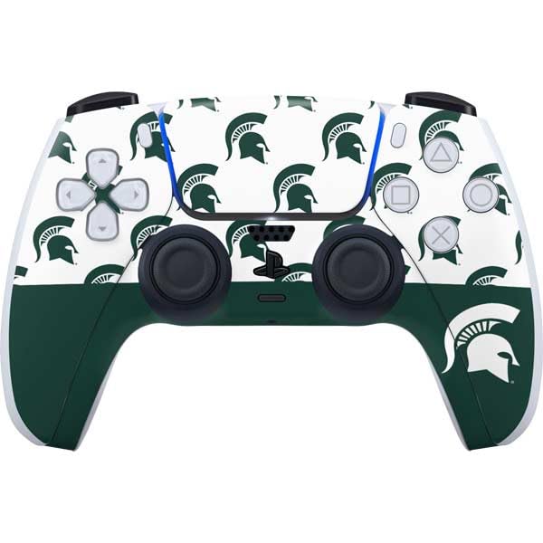 Skinit Decal Gaming Skin Compatible with PS5 Controller - Officially Licensed Michigan State University Spartans MSU Split Design